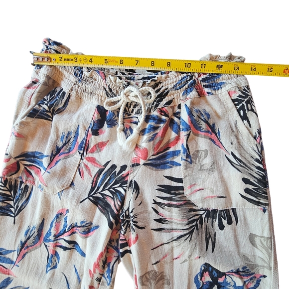 CALI 1850 Los Angeles Tropical Print Linen Blend Lounge Pants Size M - Picture 7 of 15